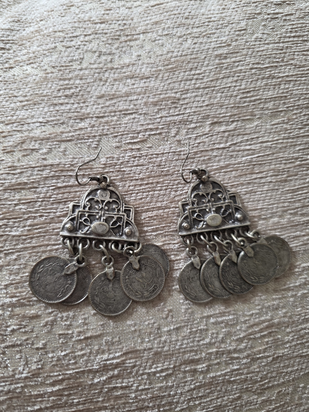 Source Unknown Silver-Tone Coin Dangle Earrings